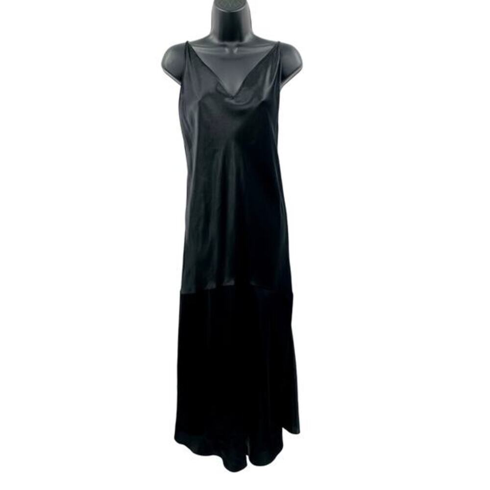 vintage 1998β Victoria's Secret black satin maxi slip dress